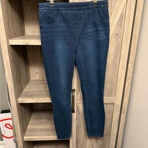 Women's Spankx ankle legging dark blue Sz Large